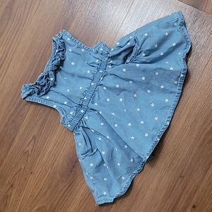Shrinking Violet Blue Denim Stars Baby Dress 0-3M